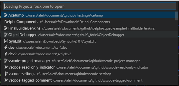 vscode Project Manager
